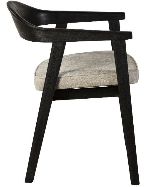 Nest Home Collections Vanessa Matte Black/Anew Gray Arm Chair-3