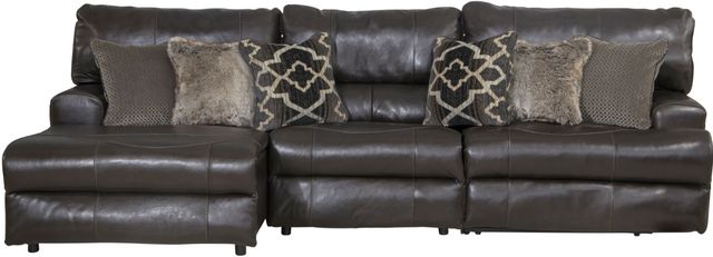 Catnapper® Como 3-Piece Chocolate Left Arm Facing Manual Reclining Sectional