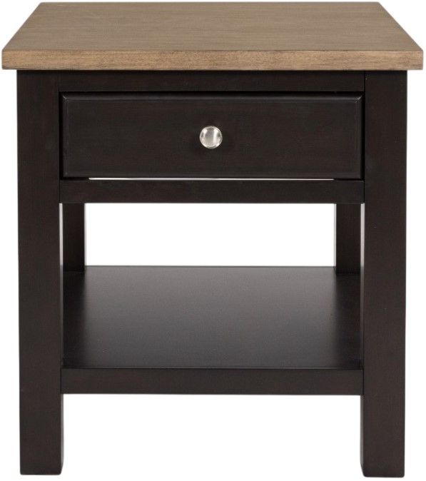 Signature Design by Ashley® Drazmine Brown 24" End Table with Dark Chocolate Base-1