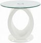 ACME Furniture Larry Glass Top End Table with White Base-3