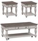 Liberty Furniture Magnolia Manor 3-Piece Weathered Brown Top Occasional Table Set with Antique White Base-0