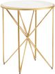Crestview Collection Darby White Top Accent Table with Gold Base-0