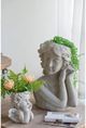 A & B Home Whitewash Stone Bust Planter-4