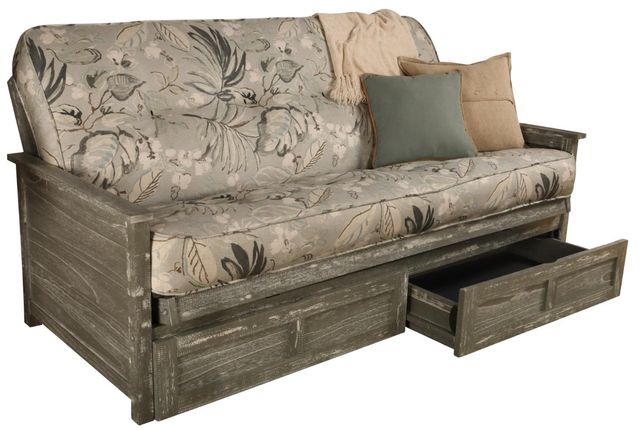 Kodiak Furniture Lexington Takara Rain/Weathered Gray Full Storage Futon with Mattress -0
