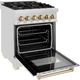 ZLINE Autograph Edition 24" Stainless Steel Pro Style Dual Fuel Range with Polished Gold Accents -3