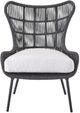 Universal Explore Home™ Coastal Living Outdoor Hatteras Canvas Natural/Charcoal Aluminum/Rope Chair-3