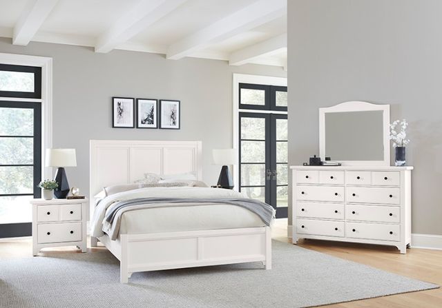 Vaughan-Bassett Cool Farmhouse Soft White Queen Panel Bed-1