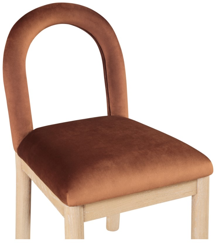 Meridian Furniture - Conrad Cognac Velvet Dining Chair - Brown