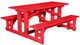 C R Plastics Red Rectangular Picnic Table-0