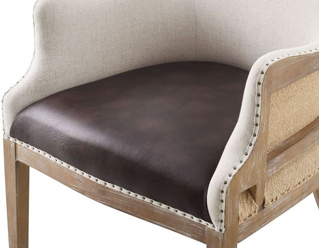 Steve Silver Co. George Alabaster/Distressed Oak Wingback Accent Chair-3