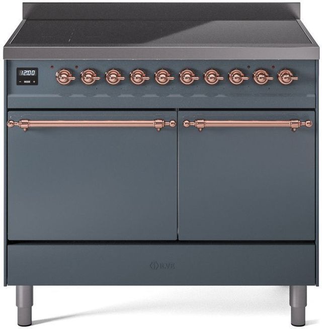 Ilve® Nostalgie II Series 40" Blue Grey Pro Style Induction Range-0