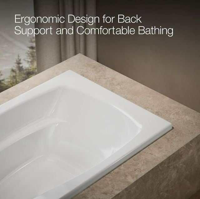 KOHLER® Mariposa® White 60" x 36" Drop-In Bath with-4