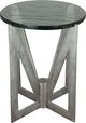 Riverside Furniture Jano Silver Round Glass Top Side Table with Forged Metal Base-3
