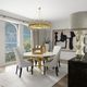 Harp & Finial® Fillmore White Marble Dining Table with Brushed Gold Base -1