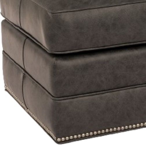 Smith Brothers Customizable 530 Leather Ottoman with Casters-1