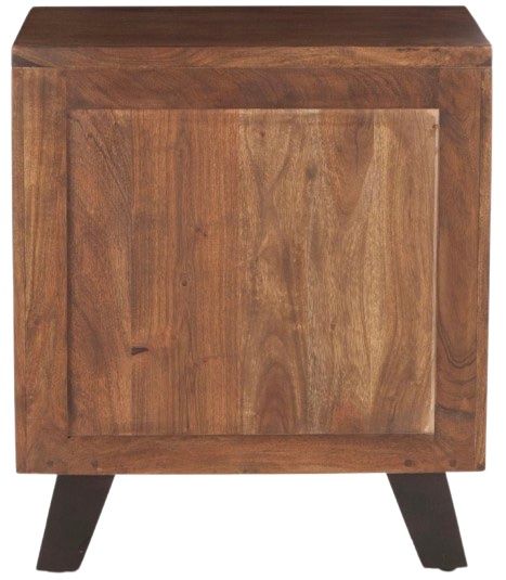 Home Trends & Design London Loft Antique Zinc/Walnut Nightstand-3