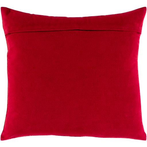 Surya Boteh Bright Red 20"x20" Toss Pillow with Down Insert-1