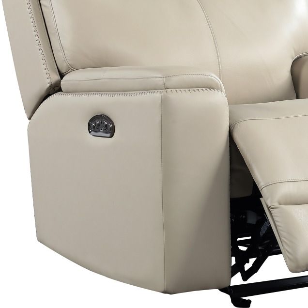 Leather Italia™ Cambria Bryant Taupe Power Glider Recliner-1