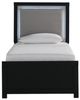 Signature Design by Ashley® Maeling Black Youth Twin Upholstered Panel Bed-2