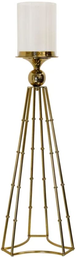 Stylecraft Gold Bamboo Cage Candle Holder-0