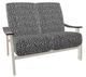 Telescope Casual St. Catherine Agra Classic/Storm Aluminum/Fabric Outdoor MGP Cushion Loveseat with Chestnut Rustic Arms-0