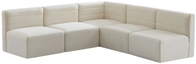 Meridian Furniture Quincy 5-Piece Cream Armless Modular Sectional-0