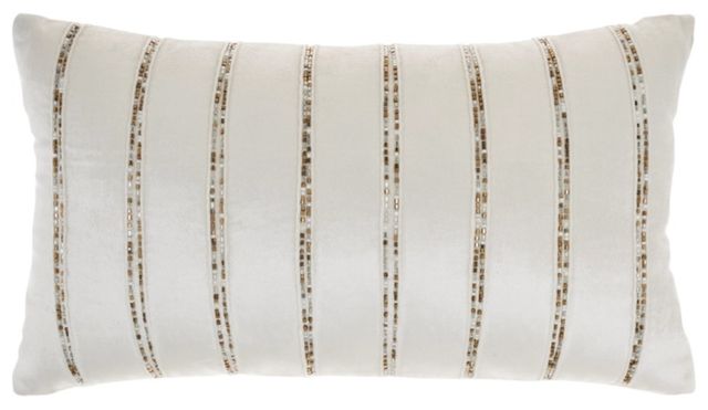 Nourison Home™ Sofia Ivory Beaded Stripes Throw Pillow-0
