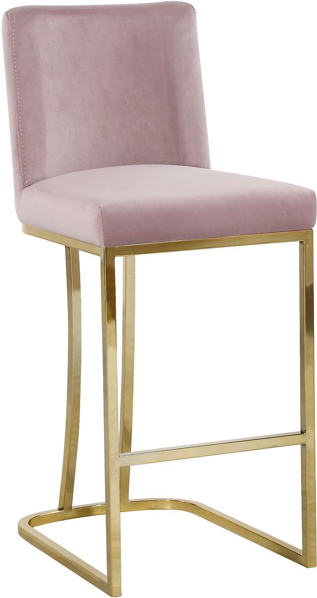 Meridian Furniture Heidi Pink Velvet Counter Stool-0