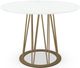 Amisco Customizable Calypso White Glass Dining Table with 42" Tabletop -4