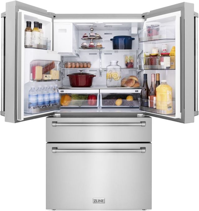 ZLINE ENERGY STAR® 36" 21.6 Cu. Ft. Fingerprint Resistant Stainless Steel Counter Depth French Door Refrigerator-2