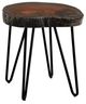 International Furniture Direct Parota Epoxy Stained Brown End Table with Black Base-0