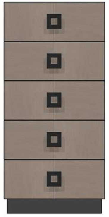 Country View Woodworking Customizable American Modern 24" Square Black 5-Drawer Plinth Base Chest-0