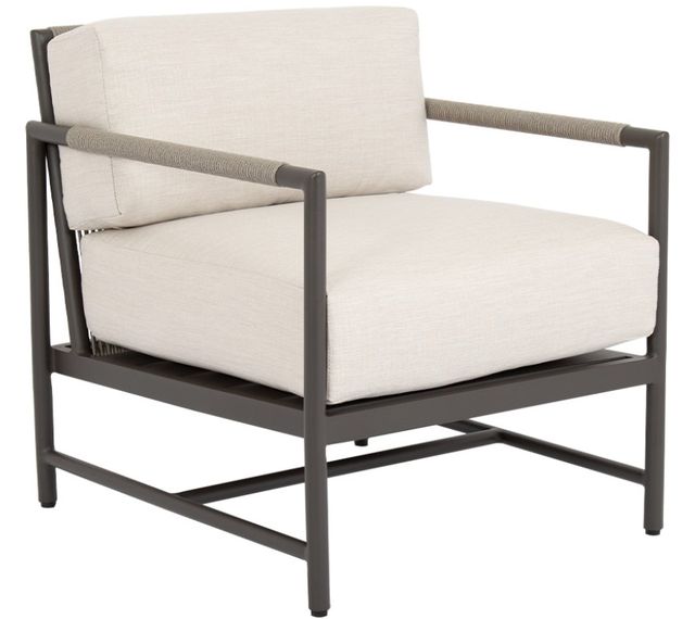 Sunset West Pietra Stone Gray Aluminum/Olefin Rope Outdoor Club Chair with Echo Ash Cushion-0