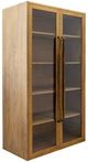 YHD Haya Brown Tall Teak Exposure Cabinet-0