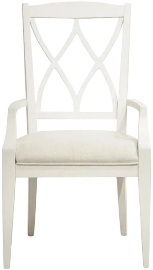 Riverside Furniture Myra Paperwhite Upholstered Dining Arm Chair-2