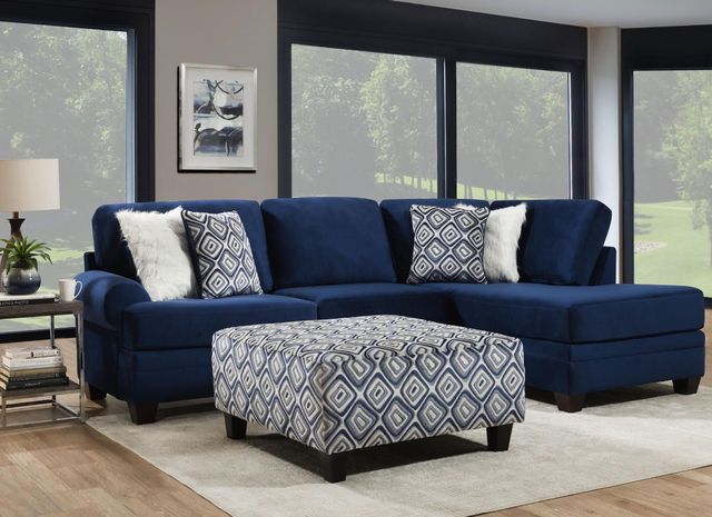 Inspired Home 8642 2-Piece Groovy Navy Right-Arm Facing Sectional and Chaise-1