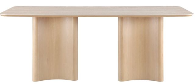 Meridian Furniture Corvina Travertine Rectangular Dining Table with Natural Base-2