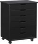 Linon Rudy Black Wide Rolling Storage Cart-0