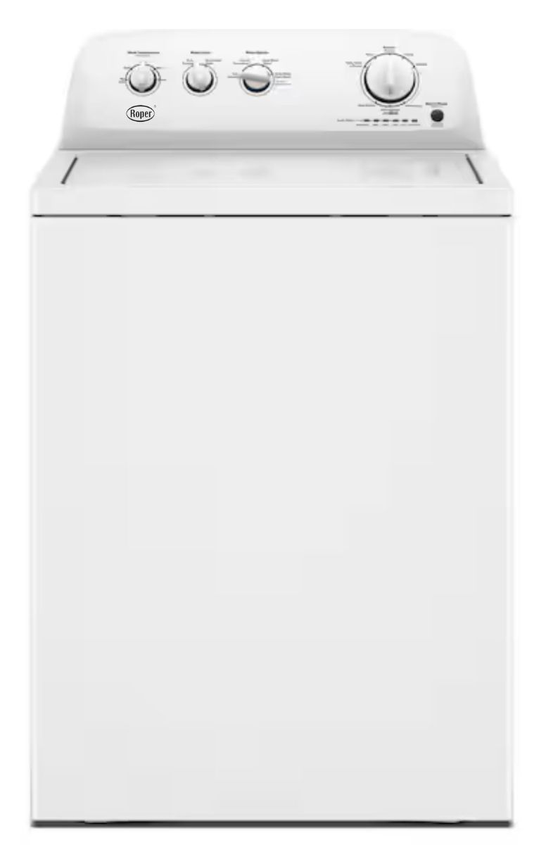 Factory Closeout Roper 3.8 Cu. Ft. Top-Load Washer with Dual Action Agitator, 12 Wash Cycles, Stainless Steel Tub