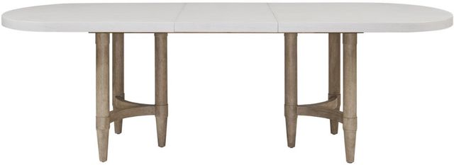 Bernards Citrus Heights Cement/Sand Triad Double Pedestal Dining Table-1
