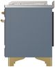Ilve® Majestic III 48" Blue Gray Pro Style Dual Fuel Natural Gas Range with 5 Black Brass Burners and Brass Trim-4
