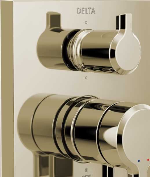 Delta Pivotal® Monitor® 17 Series Lumicoat® Polished Nickel 6-Setting 2-Handle Diverter Valve Trim-1