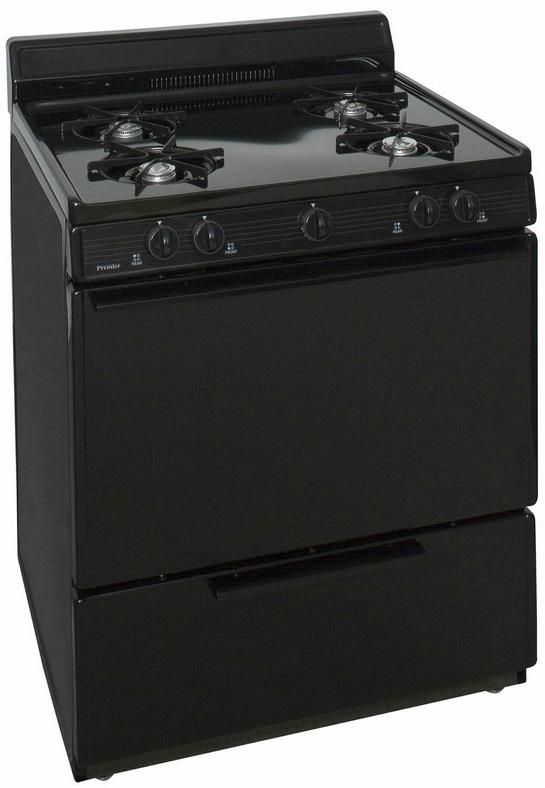 Premier 30" Black Freestanding Gas Range-2