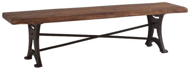 Home Trends & Design Organic Forge Antique Zinc/Raw Walnut Bench-0