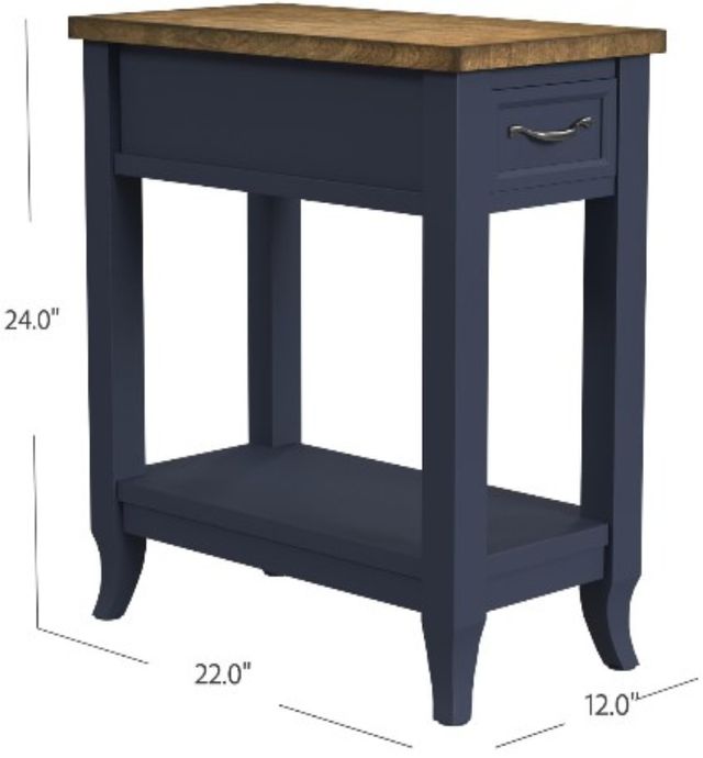 Null Furniture Mystic Navy/Toasted Almond Charging Chairside End Table-3
