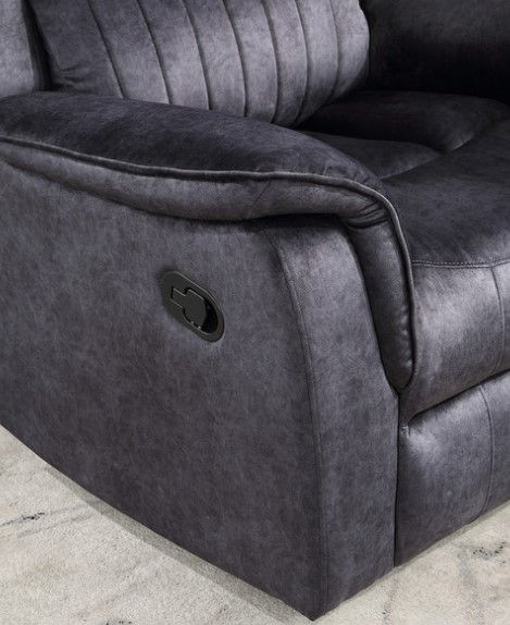 Milton Greens Stars Blue/Gray Faux Saude Power Recliner-2