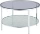 Steve Silver Co. Frostine Smoky Glass Top Cocktail Table with Chrome Base-1