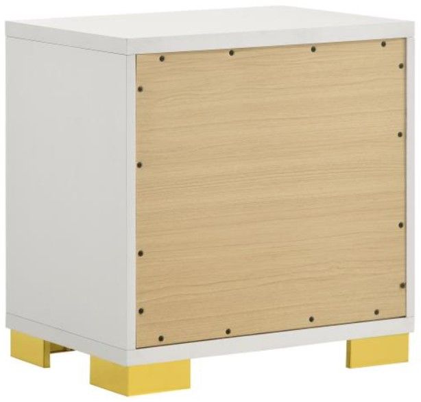 Coaster® Marceline Gold/White 2-Drawer Nightstand-3