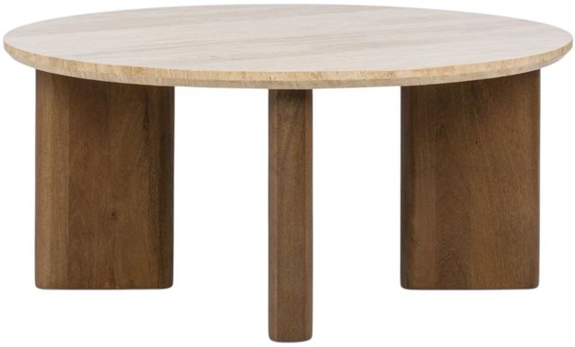 Classic Home Idella Tan Travertine Coffee Table-2