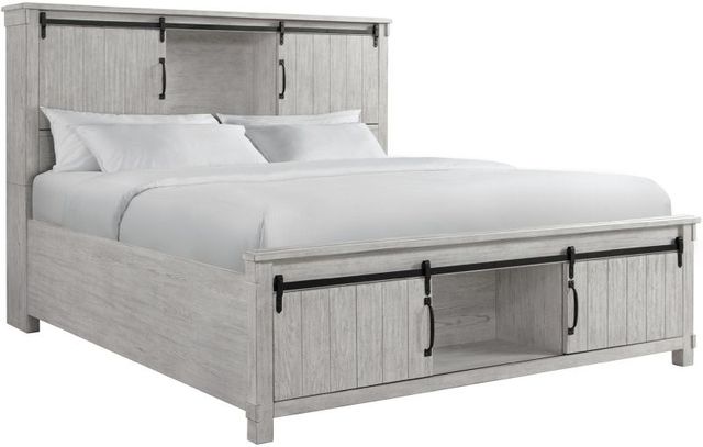 Elements International Scott 4-Piece White King Panel Storage Bedroom Set-2